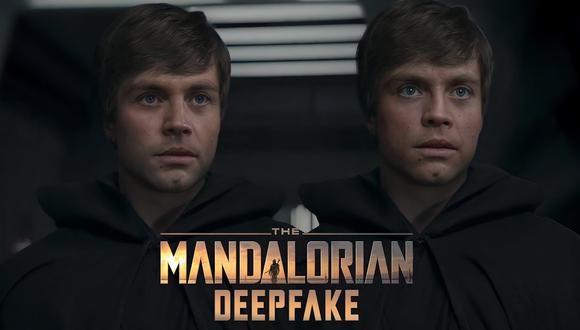 La imagen muestra cómo luce el rostro de Mark Hamill en el final de temporada de The Mandalorian al utilizar el recurso de deepfake.