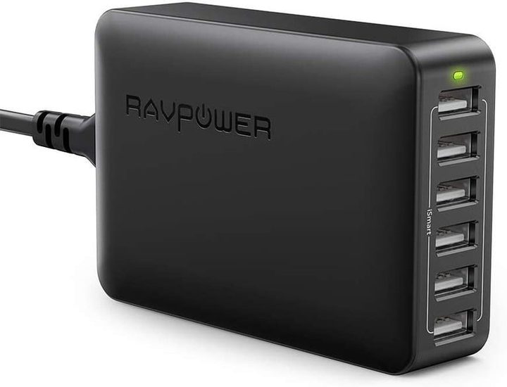 RAVPower 6-Port Desktop USB Charging Station, uno de los mejores cargadores USB de escritorio