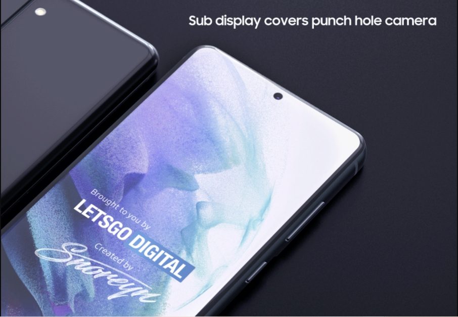 Teléfono de Samsung con cámara invisible en pantalla