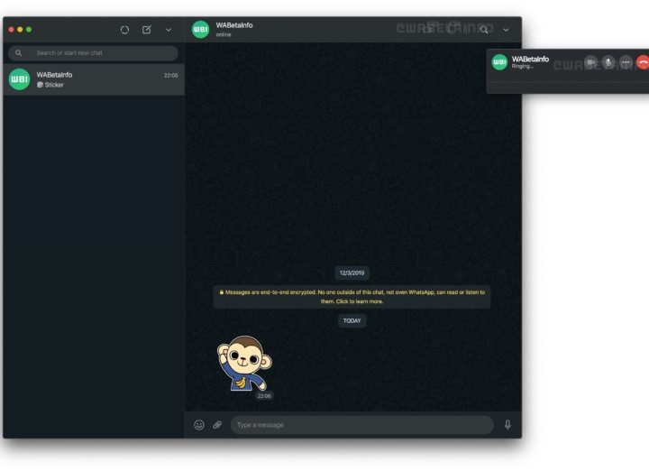 Videollamadas en WhatsApp Desktop