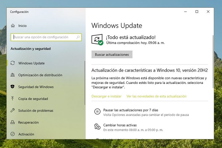 Pantalla de configuración de Windows 10, para aprender cómo hacer que tu ordenador vaya más rápido