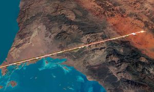 La imagen muestra cómo será The Line, la moderna ciudad que quiere edificar Arabia Saudita.