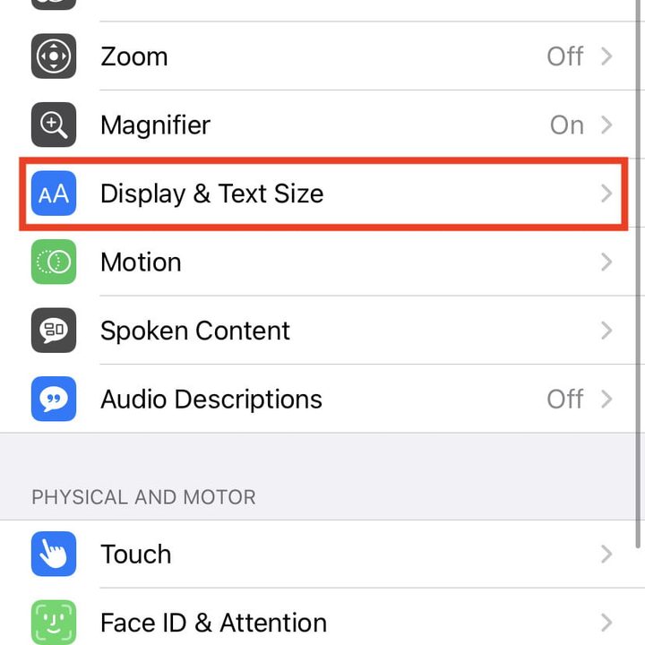 invertir los colores en un iphone 1b accessibility settings 2 828x1792