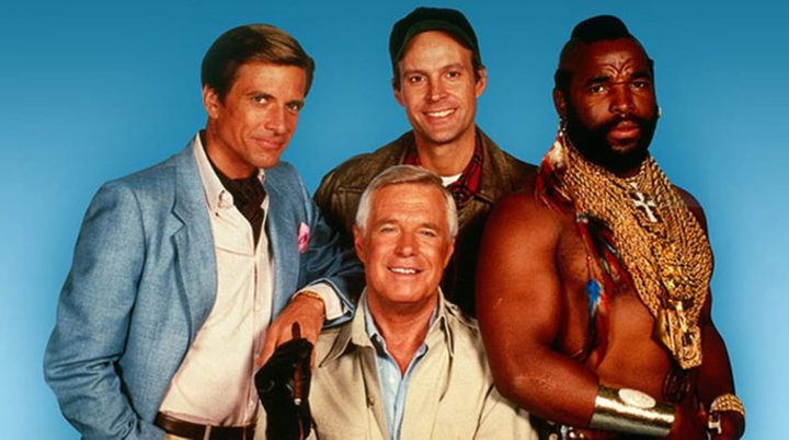 La imagen muestra a los protagonistas de la serie The A-Team.