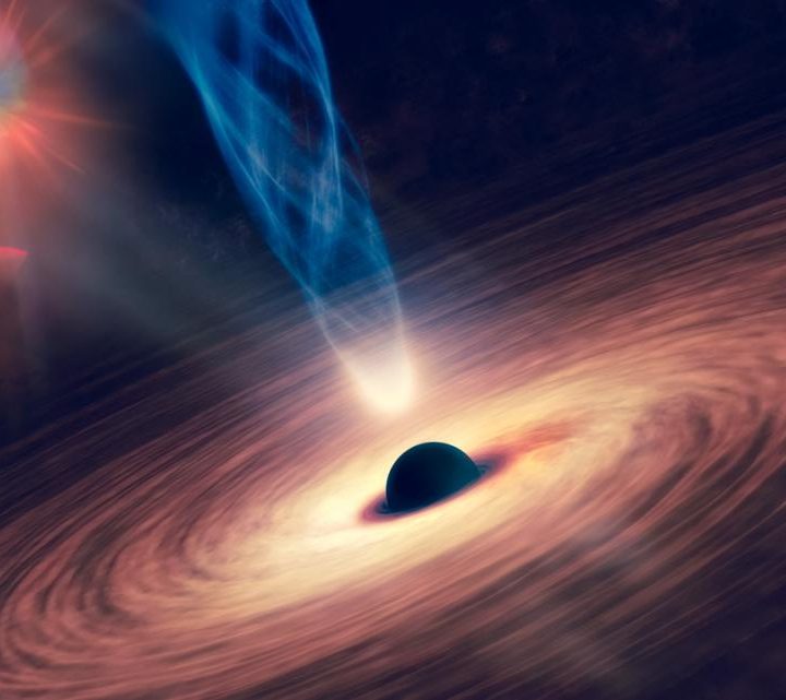 La imagen muestra una representación de un agujero negro.