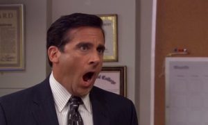 La imagen muestra una escena de la popular serie de comedia, The Office