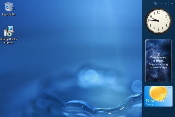 Imagen de Escritorio de Windows 10 con app Gadget de WIndows 7