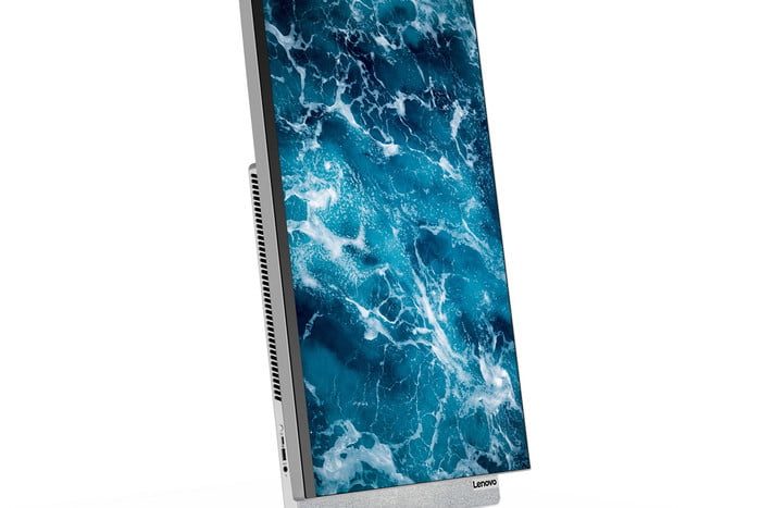 lenovo Yoga AIO 7 con la pantalla en vertical