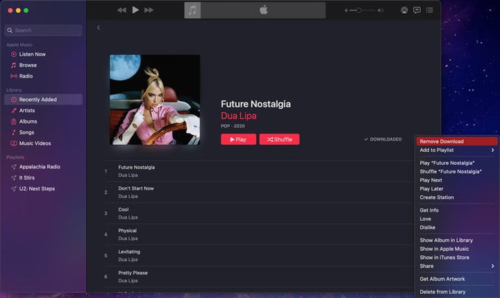 App Música para aprender a cómo liberar espacio en Mac