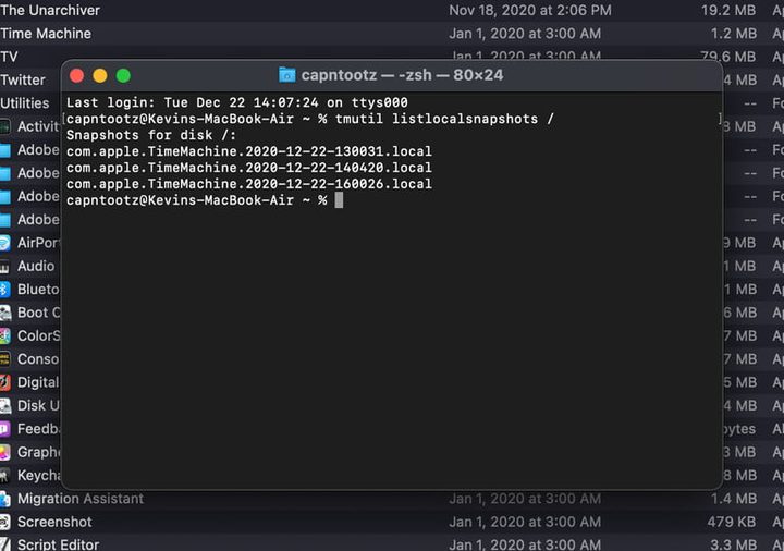 Terminal de MacOS para aprender a cómo liberar espacio en Mac