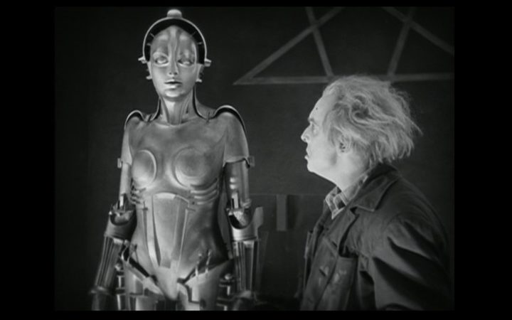 La imagen muestra una escena de la clásica película Metropolis de 1927.