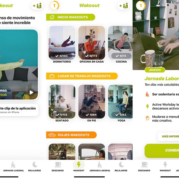 Wakeout aplicación ejercicios para iPhone