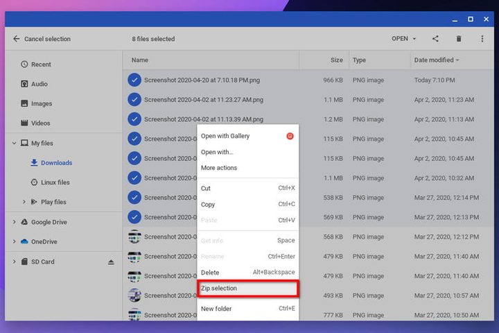 comprimir y descomprimir archivos ZIP