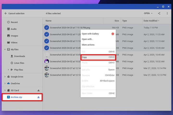 comprimir y descomprimir archivos ZIP