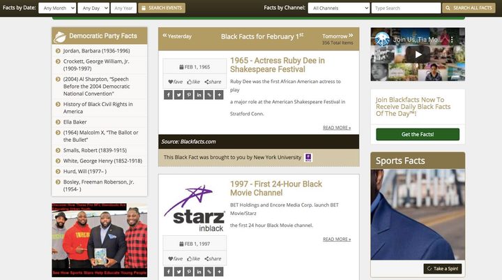 Una imagen del portal Black Facts