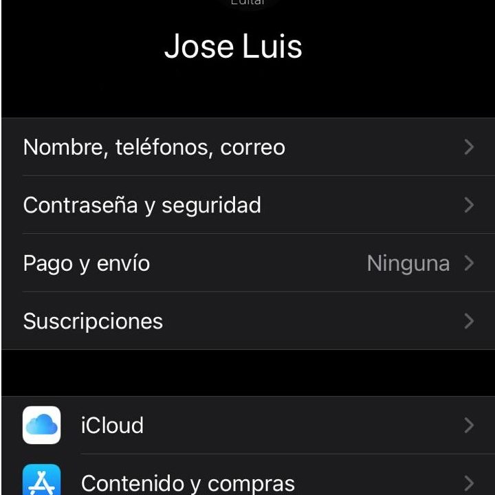 Menú de Configuración para aprender a cómo acceder a iCloud 1