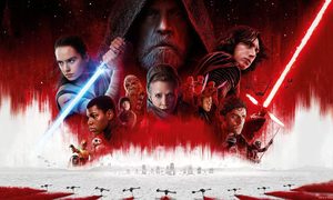 La imagen muestra un cartel de la película The Last Jedi.