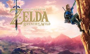 Logo de The Legend of Zelda: Majora's Mask 3D en color morado sobre fondo negro.