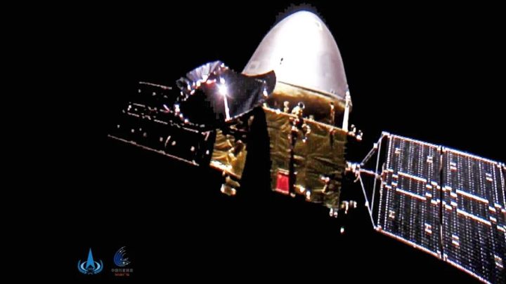 La imagen muestra la nave de la misión espacial china Tianwen-1.