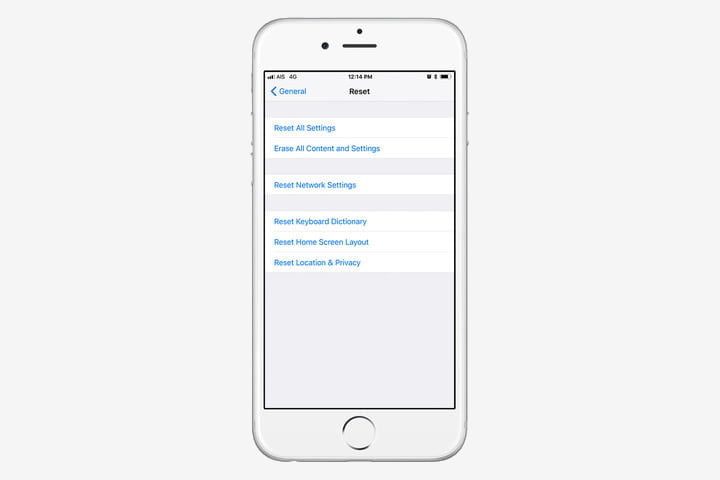 Pantalla de configuración de iOS para aprender a restaurar el iPhone