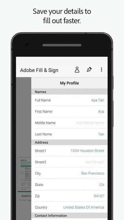 Adobe Fill & Sign app para firma digital