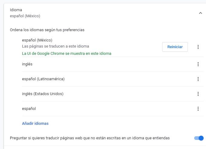 Corrector ortográfico de Chrome