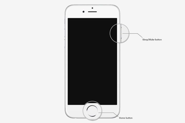 IPhone 6 mostrando los botones para reset