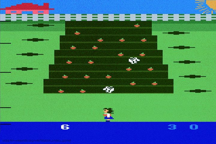 Una imagen del videojuego Wabbit de Atari 2600