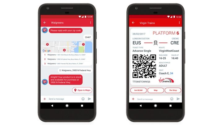 Dos celulares Android vistos de frente con pantallas de configuración