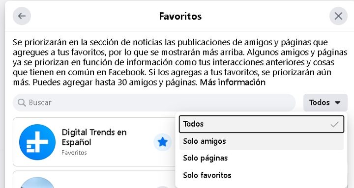 Filtro de noticias Facebok