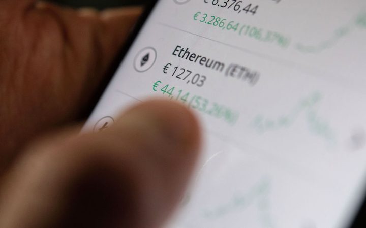 Una imagen de la cotización de la criptomoneda Ether
