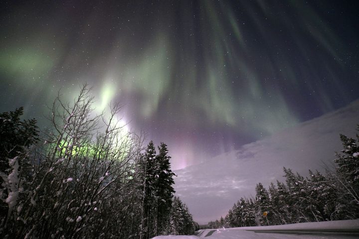 Una aurora boreal captada en la región de Murmansk en Rusia