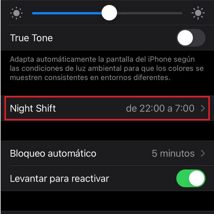 Cómo usar un filtro de luz azul con Night Shift en un iPhone 2