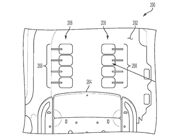 Elementos neumáticos en piso del auto