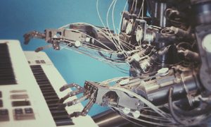 Robot tocando un piano