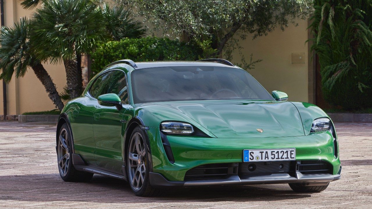 Green Taycan Cross Turismo