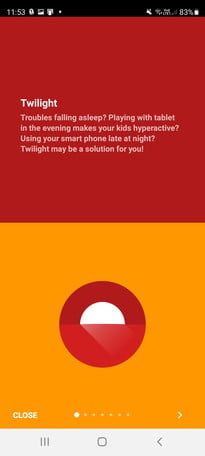 Cómo usar el filtro de luz azul del teléfono Crepúsculo captura de pantalla 1