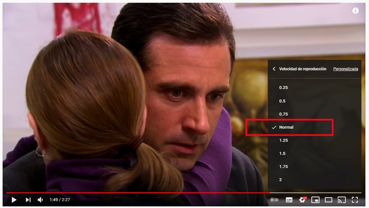 Velocidad de reproducción en YouTube