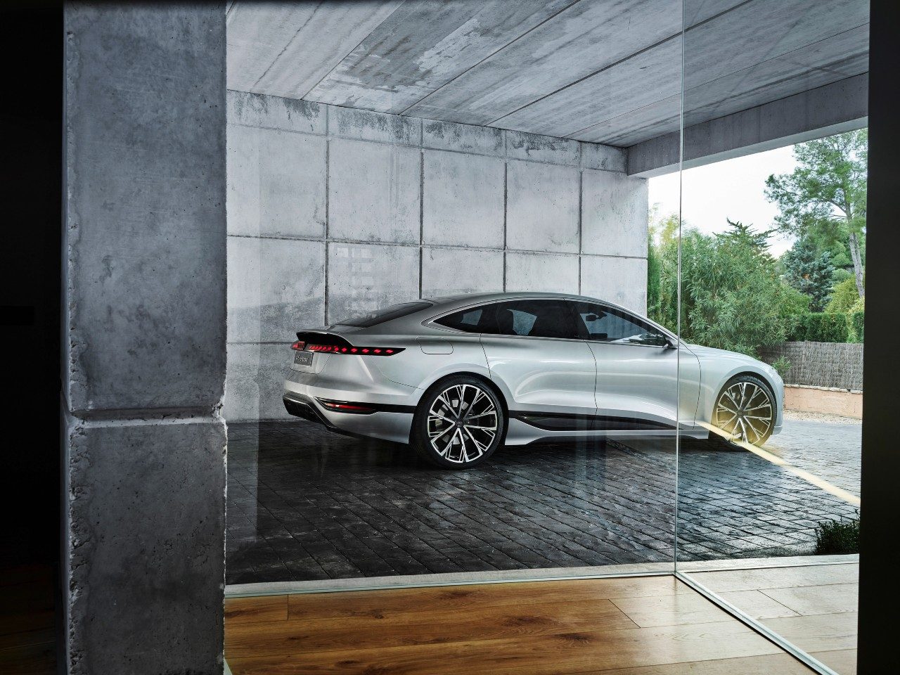 Audi A6 e-tron at home