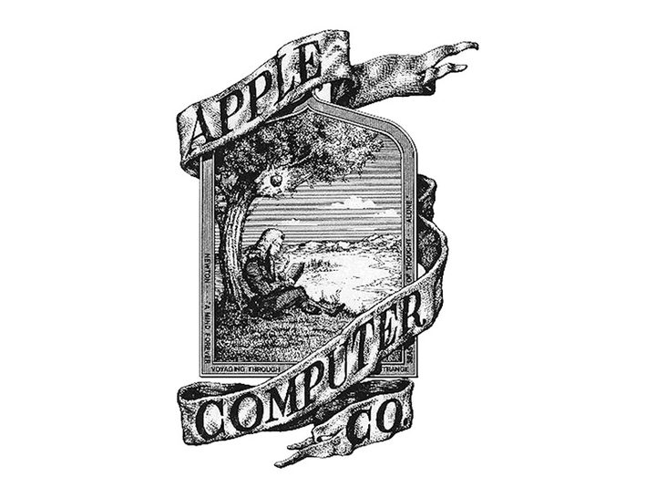 Una imagen del primer logotipo de Apple en 1976