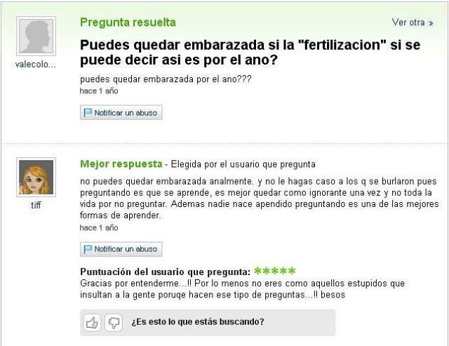 Una duda sobre sexo anal en Yahoo Respuestas