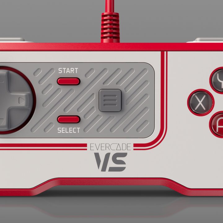 Una imagen del control de la consola Evercade VS