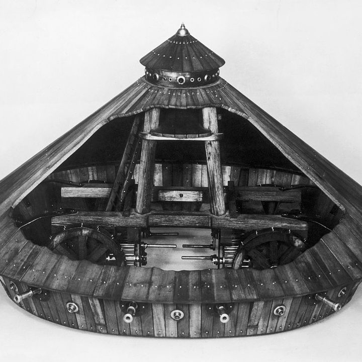 Una recreación del tanque medieval ideado por Leonardo Da Vinci