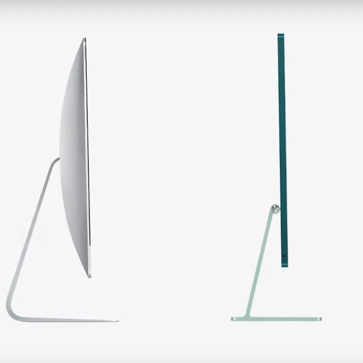 Una imagen del grosor de la iMac 2021 con procesador M1