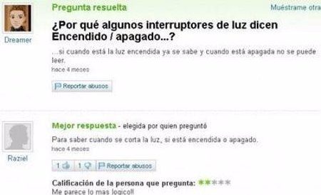 Pregunta sobre interruptores de luz en Yahoo Respuestas