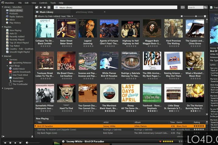 Imagen mostrando la cartelera disponible por medio de MusicBee