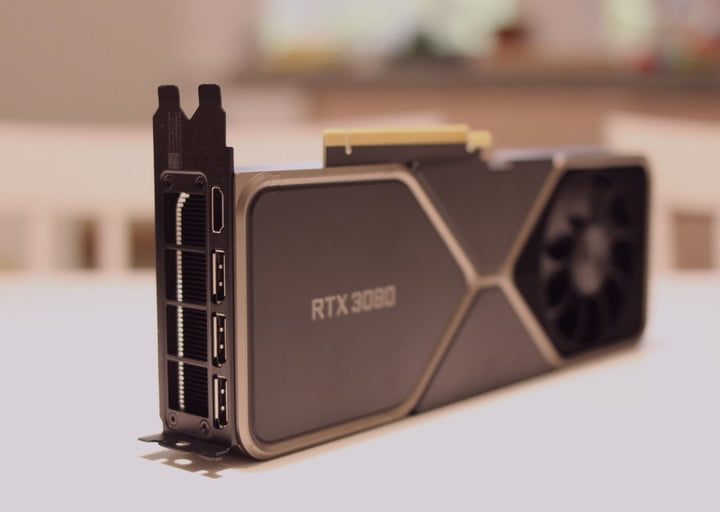 Tarjeta de video RTX 3030 sobre una superficie para conocer todo acerca de BAR ajustables de Nvidia
