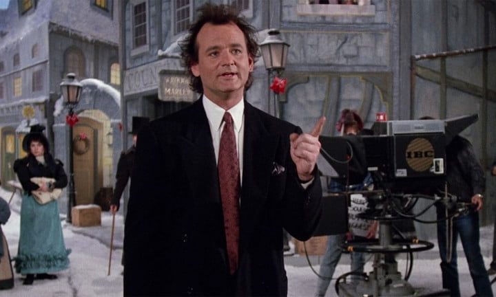 Bill Murray en una escena de una de las mejores películas de los 80 Scrooged
