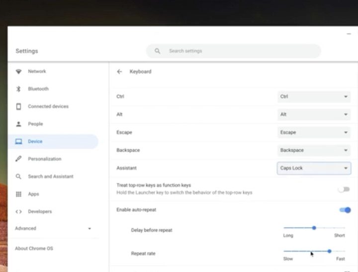 Cómo habilitar la tecla Bloquear mayúsculas en Chromebook