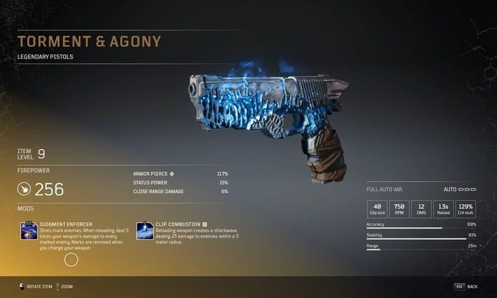 Outriders armas legendarias